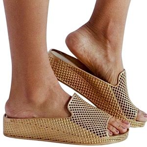 SKECHERS Cali Glitz-Shine‎ Game-Sculpted Mesh Front Single Band Slide Sandal
